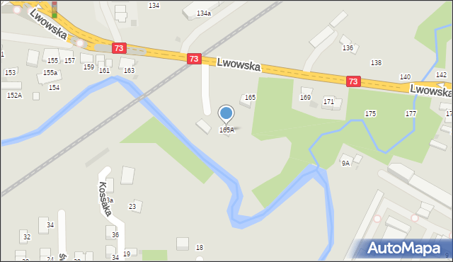 Tarnów, Lwowska, 165A, mapa Tarnów