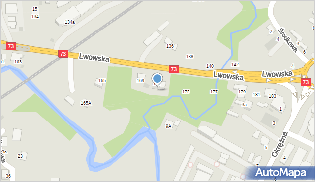 Tarnów, Lwowska, 173, mapa Tarnów