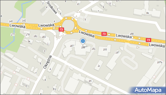 Tarnów, Lwowska, 189, mapa Tarnów