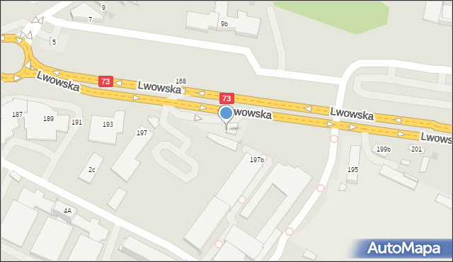 Tarnów, Lwowska, 197a, mapa Tarnów