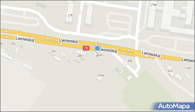 Tarnów, Lwowska, 207, mapa Tarnów