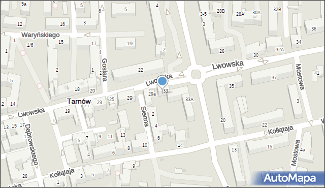 Tarnów, Lwowska, 31-33, mapa Tarnów