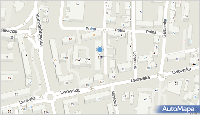 Tarnów, Lwowska, 32B, mapa Tarnów