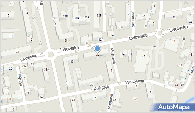 Tarnów, Lwowska, 37, mapa Tarnów