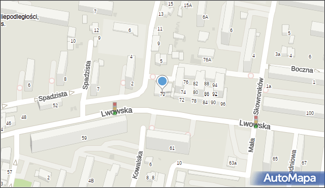 Tarnów, Lwowska, 70, mapa Tarnów