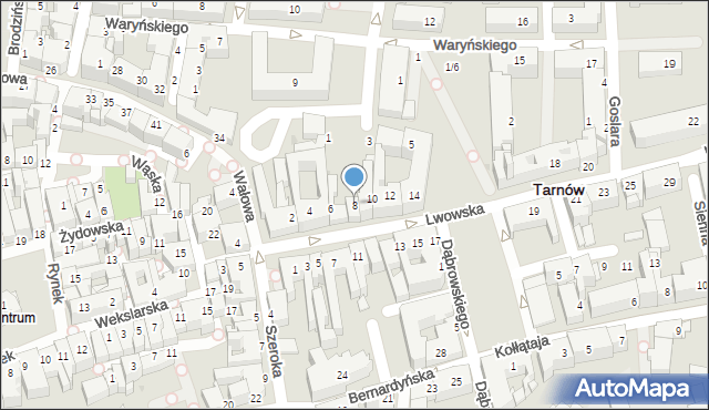 Tarnów, Lwowska, 8, mapa Tarnów