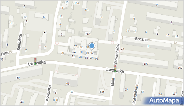 Tarnów, Lwowska, 92, mapa Tarnów