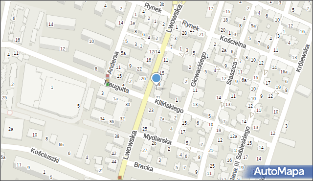 Tomaszów Lubelski, Lwowska, 21A, mapa Tomaszów Lubelski