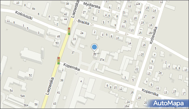 Tomaszów Lubelski, Lwowska, 35, mapa Tomaszów Lubelski