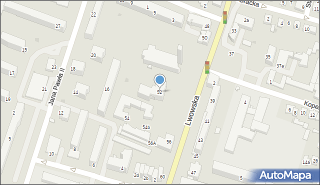 Tomaszów Lubelski, Lwowska, 52, mapa Tomaszów Lubelski