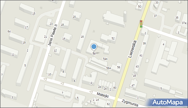 Tomaszów Lubelski, Lwowska, 54, mapa Tomaszów Lubelski