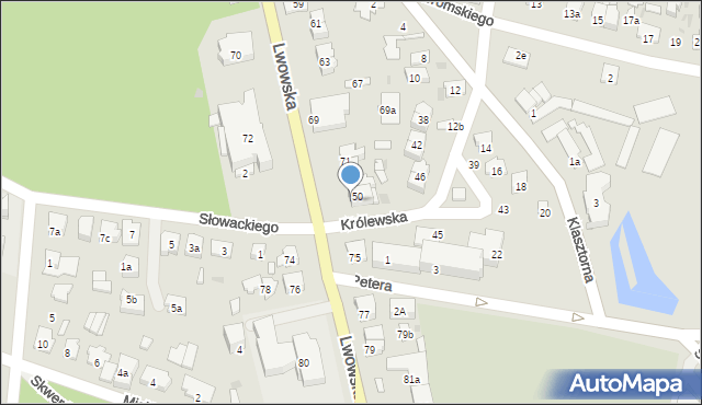 Tomaszów Lubelski, Lwowska, 73a, mapa Tomaszów Lubelski