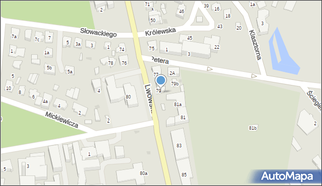 Tomaszów Lubelski, Lwowska, 79a, mapa Tomaszów Lubelski