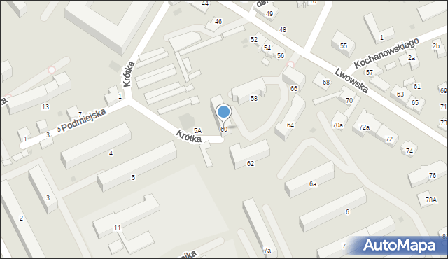 Wadowice, Lwowska, 60, mapa Wadowice