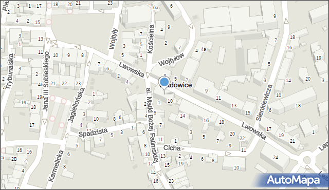 Wadowice, Lwowska, 8, mapa Wadowice