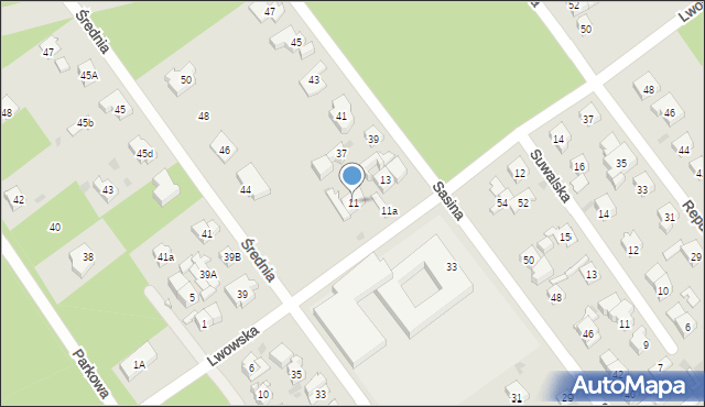 Wołomin, Lwowska, 11, mapa Wołomin