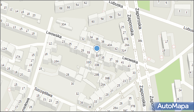 Wrocław, Lwowska, 33, mapa Wrocławia