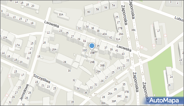 Wrocław, Lwowska, 33B, mapa Wrocławia