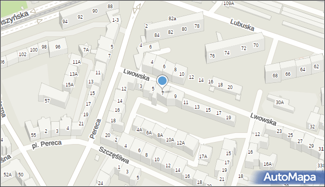 Wrocław, Lwowska, 7, mapa Wrocławia