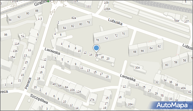 Wrocław, Lwowska, 16, mapa Wrocławia