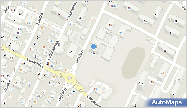 Zamość, Lwowska, 15, mapa Zamościa