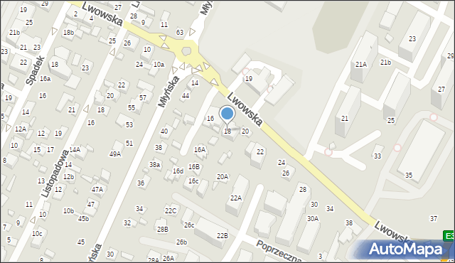 Zamość, Lwowska, 18, mapa Zamościa