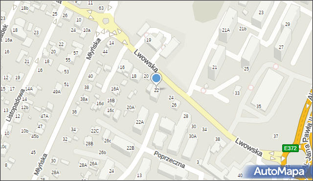 Zamość, Lwowska, 22, mapa Zamościa