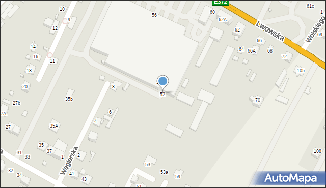 Zamość, Lwowska, 52, mapa Zamościa