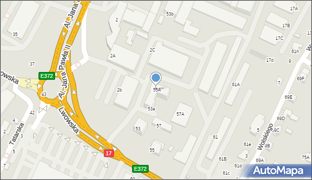 Zamość, Lwowska, 55A, mapa Zamościa