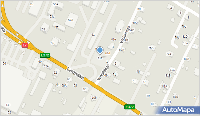 Zamość, Lwowska, 61c, mapa Zamościa