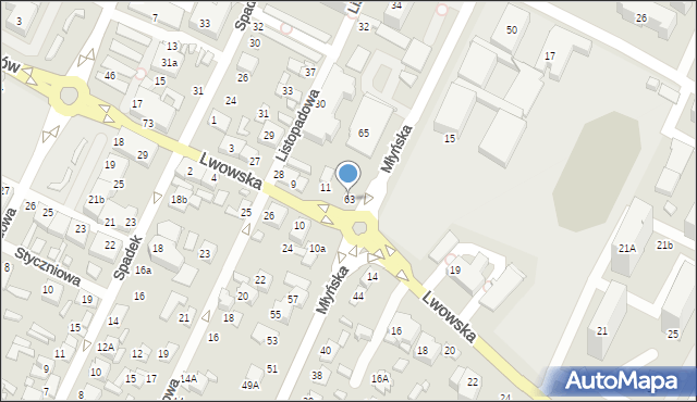 Zamość, Lwowska, 63, mapa Zamościa