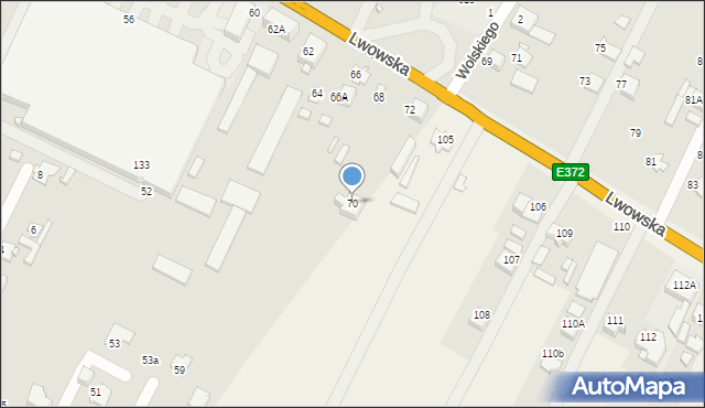 Zamość, Lwowska, 70, mapa Zamościa