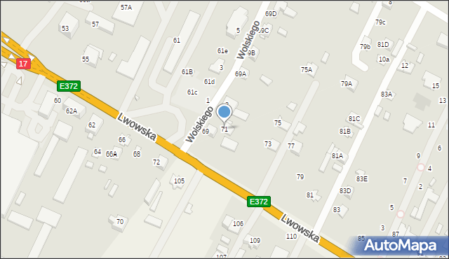 Zamość, Lwowska, 71, mapa Zamościa