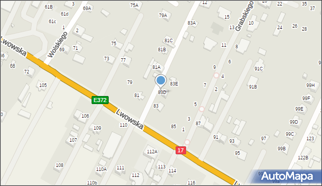 Zamość, Lwowska, 83D, mapa Zamościa