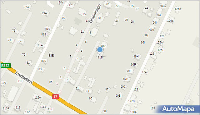 Zamość, Lwowska, 91B, mapa Zamościa