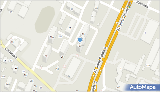 Zamość, Lwowska, 27, mapa Zamościa