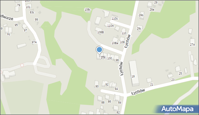 Bochnia, Łychów, 106, mapa Bochni