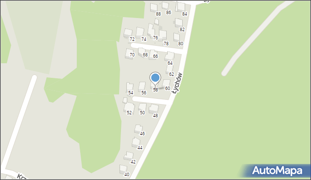 Bochnia, Łychów, 58, mapa Bochni