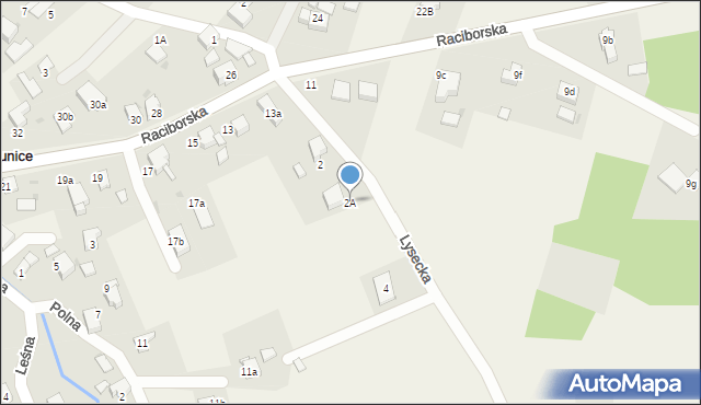 Bogunice, Lysecka, 2A, mapa Bogunice