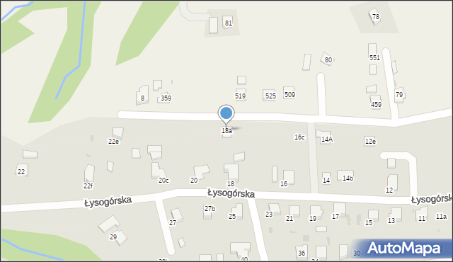 Gorlice, Łysogórska, 18a, mapa Gorlic