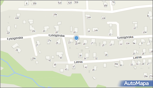 Gorlice, Łysogórska, 21, mapa Gorlic