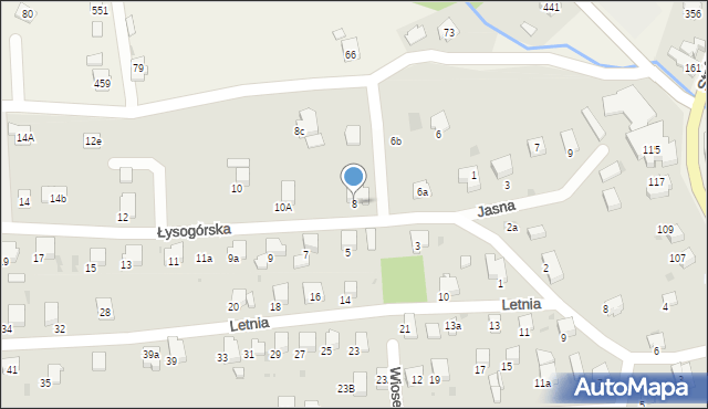 Gorlice, Łysogórska, 8, mapa Gorlic