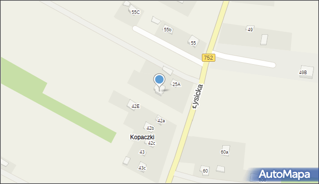 Krajno-Parcele, Łysicka, 101, mapa Krajno-Parcele