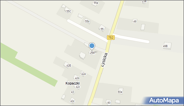 Krajno-Parcele, Łysicka, 103, mapa Krajno-Parcele
