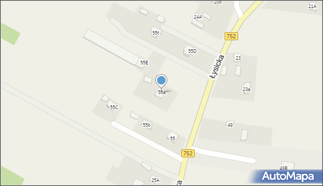 Krajno-Parcele, Łysicka, 111, mapa Krajno-Parcele