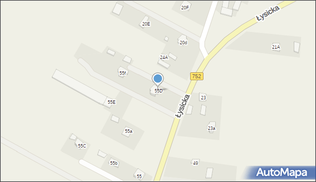 Krajno-Parcele, Łysicka, 115, mapa Krajno-Parcele