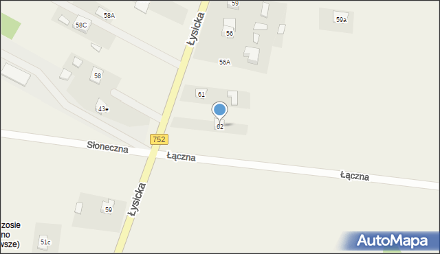 Krajno-Parcele, Łysicka, 118, mapa Krajno-Parcele