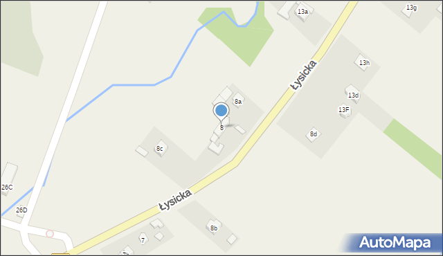 Krajno-Parcele, Łysicka, 143, mapa Krajno-Parcele