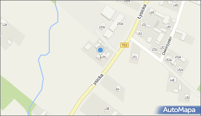 Krajno-Parcele, Łysicka, 163, mapa Krajno-Parcele