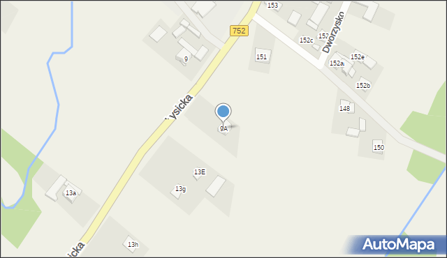 Krajno-Parcele, Łysicka, 208, mapa Krajno-Parcele